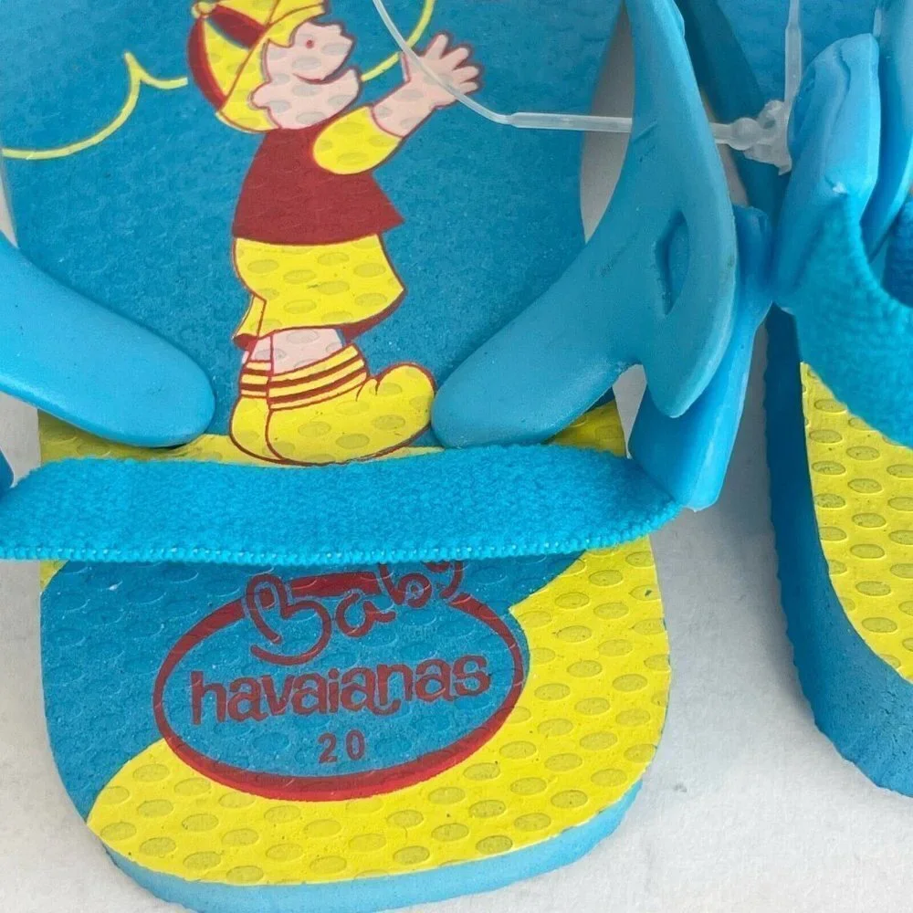 Havaianas Toddler Kids Flip Flops‎ Thong Beach Slipper With Garter Blue 6C NWOT
